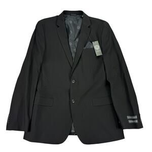 Vince Camuto Mens Slim Fit Super Stretch Solid Suit Jacket Black 44L